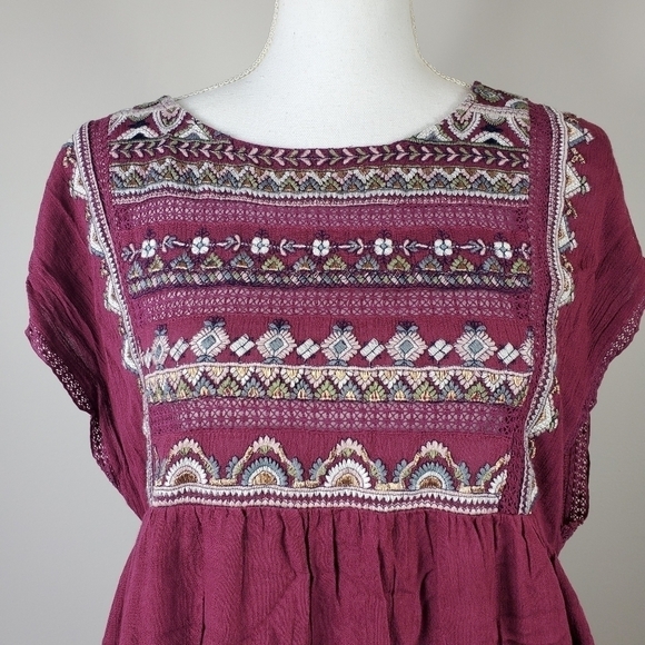 Free People Embroidered Tunic Dress Boho Festival - Picture 2 of 13